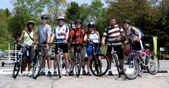 Biking: Mina, Andrew, Justin, Selby, Lisa, , Arin